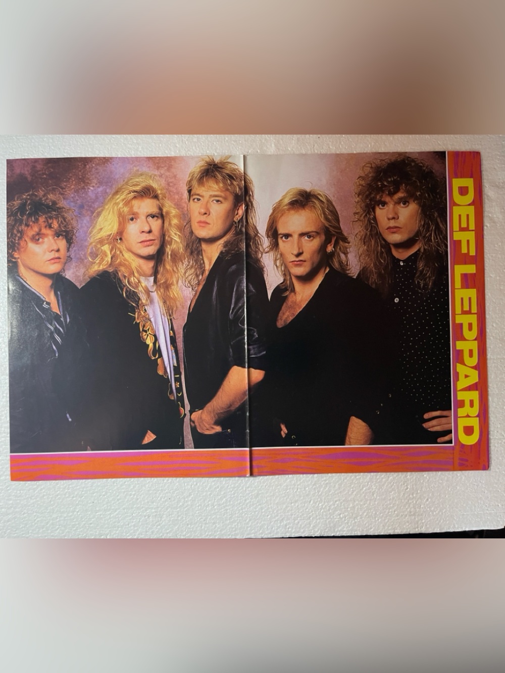 Def Leppard Band pinup - Yellow & Pink Accent
